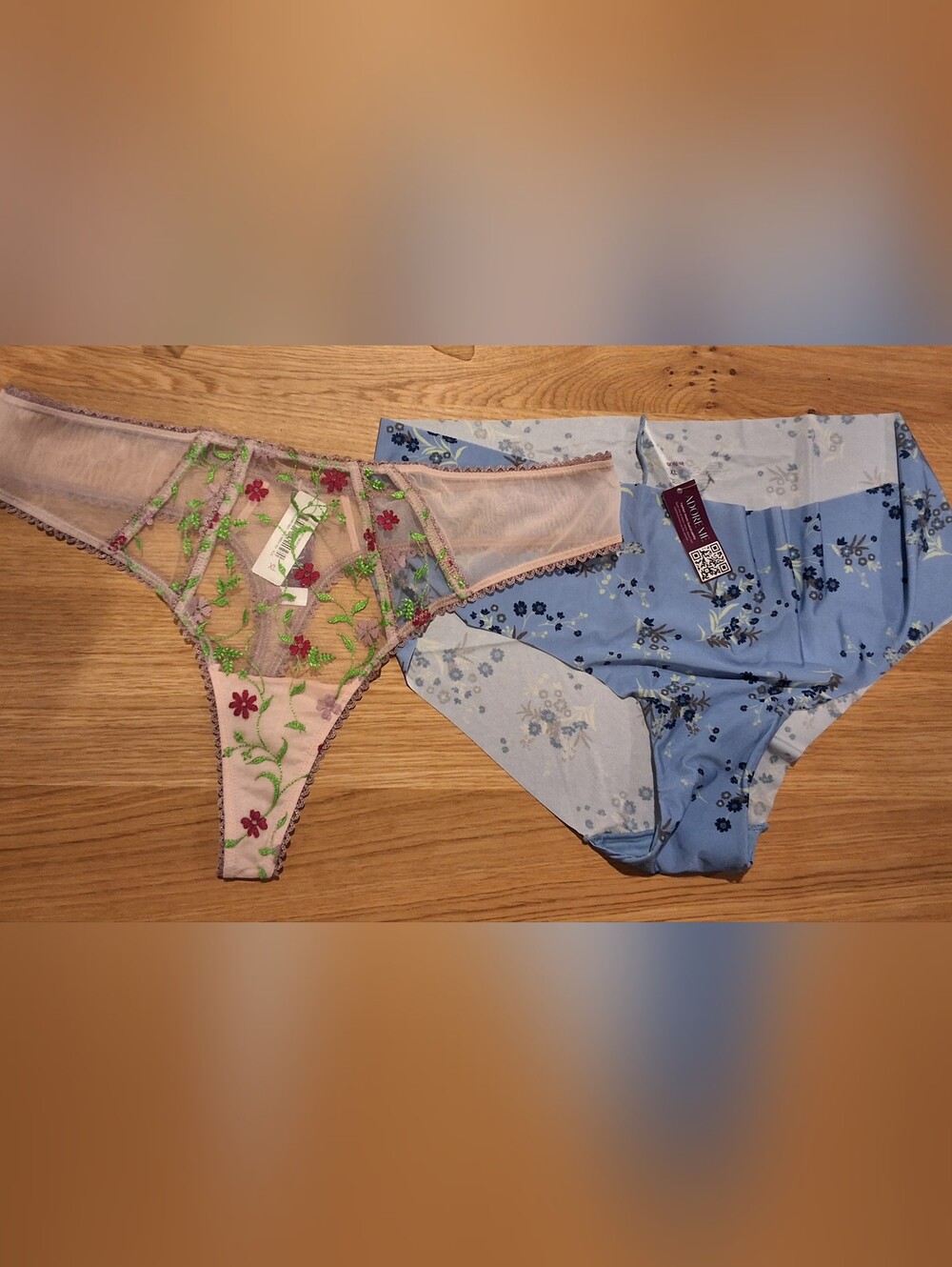 NWT Adore Me Panties Lot of 2 Size XL Floral Thong & Seamless Brief